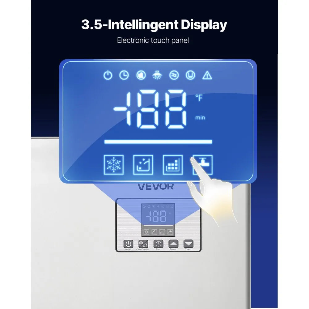 VEVOR Commercial Ice Maker Machine, 400LBS/24H Ice-Making Machine with 300LBS Stainless Steel Storage Bin, Auto Self-Cleaning Ice Maker with Touchscreen for Bar Cafe Restaurant Business Commercial