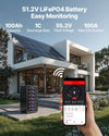 VEVOR 48V 600Ah LiFePO4 Lithium Battery, 6 Pack 100Ah, 30.72kWh Capacity, 51.2V Server Rack LiFePO4 Battery with Bluetooth, Max 6000 Cycles, LCD Display, for Off-Grid, Solar System, Backup Power
