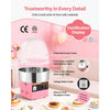 VEVOR Electric Cotton Candy Machine, 1000W Electric Floss Maker With Cover, Commercial Cotton Candy Machine w/Stainless Steel Bowl & Sugar Scoop, Ideal for Home, Carnival, Birthday, Family Party, Pink