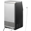 VEVOR Commercial Ice Maker Machine with Pump, 100 lbs/24h with 30 lbs Storage Capacity, Built-in/Freestanding/Under Counter, Stainless Steel Ice Maker with LED Display & Self-Cleaning, for Home Bar