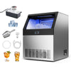 VEVOR Commercial Ice Maker Machine with Pump, 265 lbs/24h with 85 lbs Storage Capacity, Built-in/Freestanding/Under Counter, Stainless Steel Ice Maker with LED Display & Self-Cleaning, for Home Bar