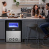 VEVOR Commercial Ice Maker Machine with Pump, 360 lbs/24h with 85 lbs Storage Capacity, Built-in/Freestanding/Under Counter, Stainless Steel Ice Maker with LED Display & Self-Cleaning, for Home Bar