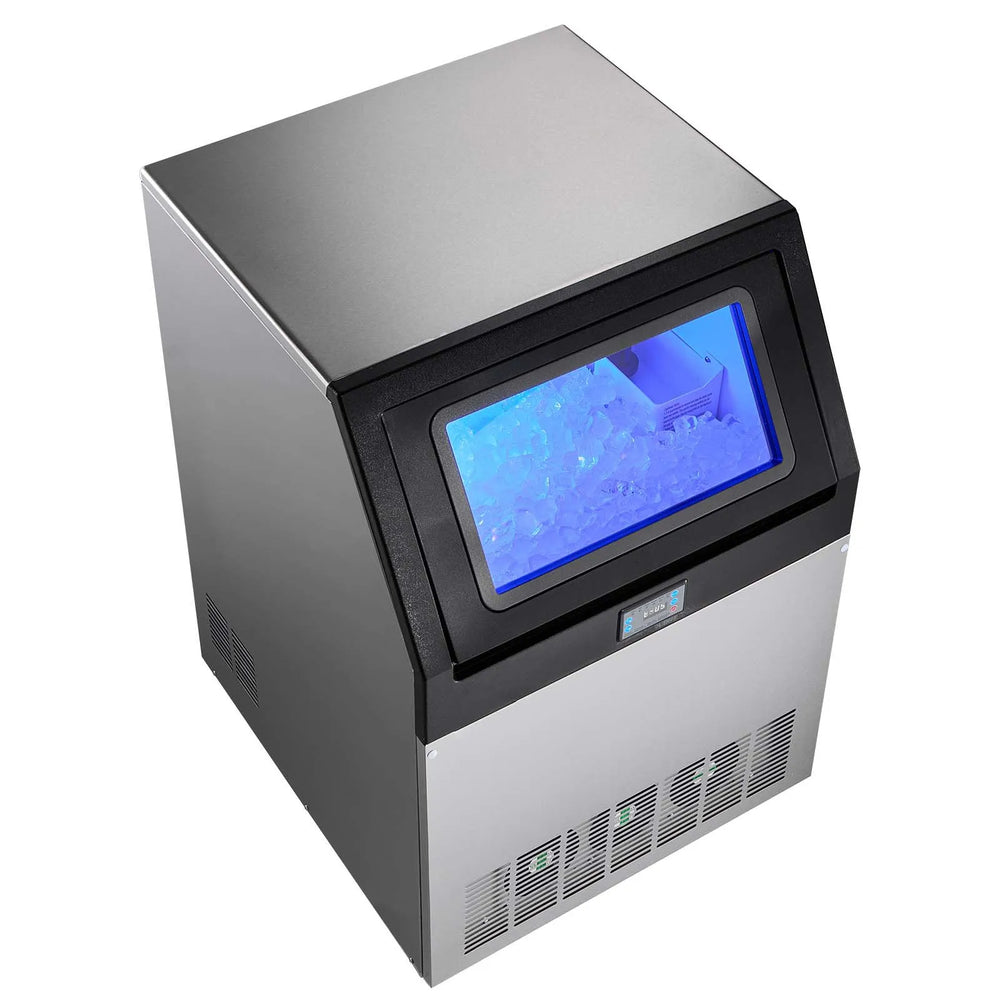 VEVOR Commercial Ice Maker Machine with Pump, 440 lbs/24h with 85 lbs Storage Capacity, Built-in/Freestanding/Under Counter, Stainless Steel Ice Maker with LED Display & Self-Cleaning, for Home Bar