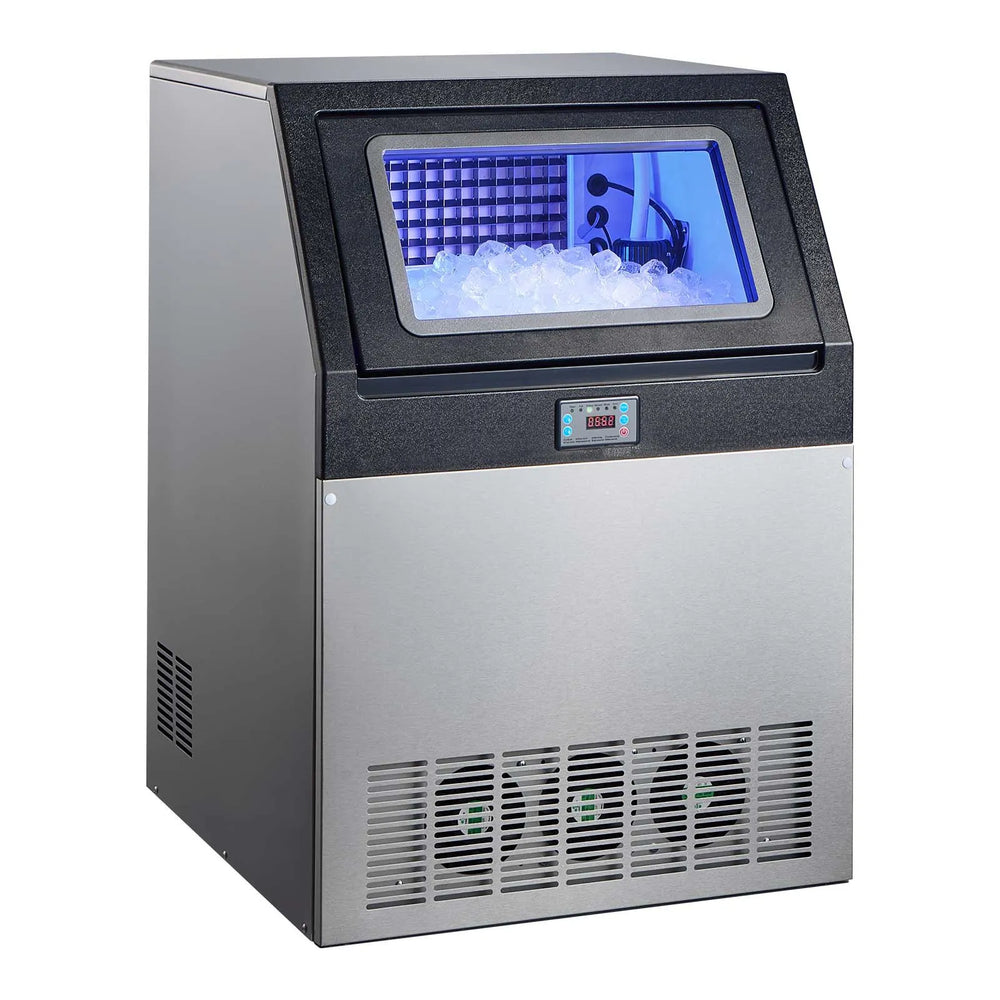 VEVOR Commercial Ice Maker Machine with Pump, 440 lbs/24h with 85 lbs Storage Capacity, Built-in/Freestanding/Under Counter, Stainless Steel Ice Maker with LED Display & Self-Cleaning, for Home Bar