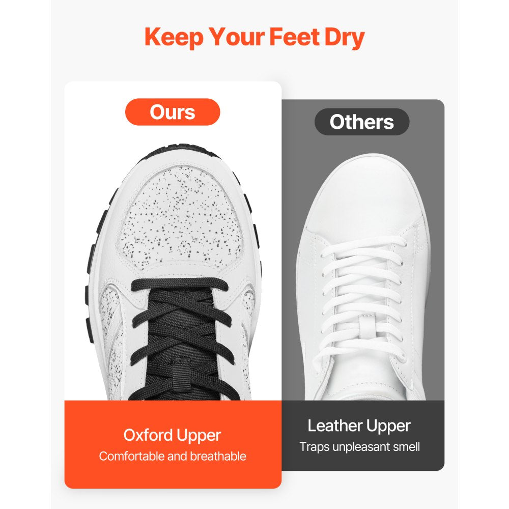 VEVOR Cross Training Shoes, W Width Sneakers US Size 10, Wide Toe Box Shoes with Arch Support & Adjustable Lace-up, Training Shoes for Running, Gymnastics, Dog Walking, and Weightlifting (White)