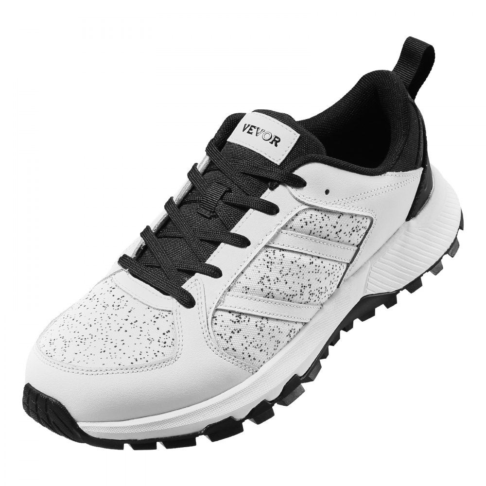 VEVOR Cross Training Shoes, W Width Sneakers US Size 10, Wide Toe Box Shoes with Arch Support & Adjustable Lace-up, Training Shoes for Running, Gymnastics, Dog Walking, and Weightlifting (White)