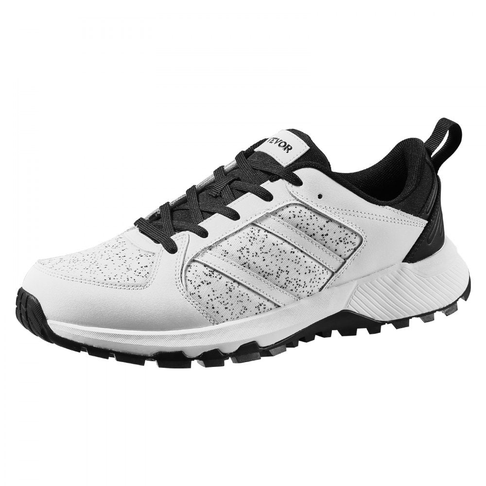 VEVOR Cross Training Shoes, W Width Sneakers US Size 10, Wide Toe Box Shoes with Arch Support & Adjustable Lace-up, Training Shoes for Running, Gymnastics, Dog Walking, and Weightlifting (White)