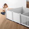 VEVOR Dog Whelping Box, 93.3 x 48.4 x 18.1in Dual Zone Whelping Box for Dogs and Puppies, Whelping Pen for Puppies, Dog Birthing Box with Rails, 2 Washable Pee Pads and 2 Storage Bags, White
