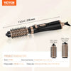 VEVOR Rotating Hair Dryer Brush, Ionic Hot Air Styling Brush with 1.5" and 2" Ceramic Coated Head, 4 in 1 Hair Dryer Styler and Volumizer, 3-Temp Blow Dryer Brush for Fast Drying Straightening Curling