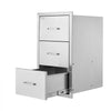 VEVOR Outdoor Kitchen Drawers, 18.5"W x 22.5"H x 22.5"D Triple Access Drawers, Stainless Steel Flush Mount Cabinets, BBQ Island Drawers Storage with Handle, for Outdoor Kitchens or Patio Grill Station