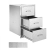 VEVOR Outdoor Kitchen Drawers, 18.5"W x 22.5"H x 22.5"D Triple Access Drawers, Stainless Steel Flush Mount Cabinets, BBQ Island Drawers Storage with Handle, for Outdoor Kitchens or Patio Grill Station