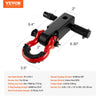 VEVOR Shackle Hitch Receiver, Fits 2" Receivers, 66000 lbs Breaking Strength, D Ring Shackle with Trailer Hitch Lock Pin, Heavy Duty Towing Accessories for Trucks, Jeeps, Off-Road Vehicle Recovery
