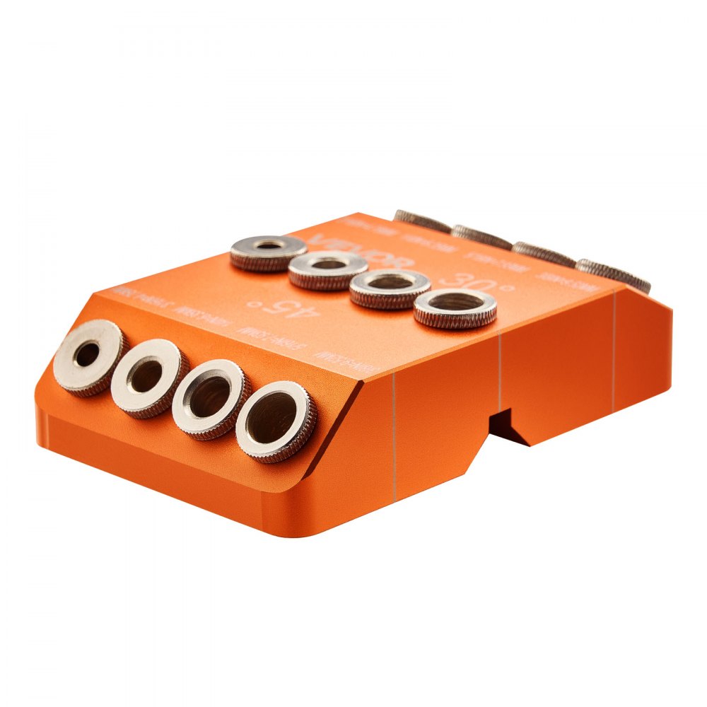 VEVOR Drill Guide, 30/ 45/ 90 Degree Angle 4 Sizes Portable Precision Drilling Guide Jig, for Drilling Angled or Horizontal Holes, Aluminum Alloy, for Deck Cable Railing Wood Post Stair Handrail