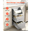 VEVOR Outdoor Kitchen Drawers, 30"W x 21"H x 16"D, Paper Towel Dispenser, for BBQ Island Storage, Patio Bars and Grill Station, with Handle, Built-In BBQ Island Drawers Organize Cookware Accessories