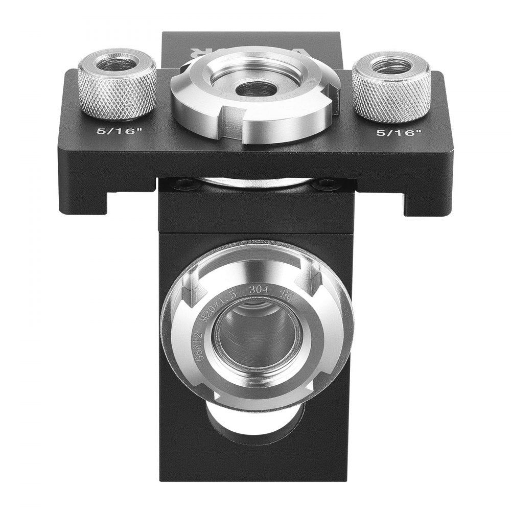 VEVOR Doweling Jig Kit, Self Centering Dowel Drill Jig for Straight Holes, Aluminum Alloy Woodworking Joints Tool with 3 Size Drill Bits 5/16", 3/8", and 19/32", Adjustable Width, for Wood Working