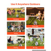 VEVOR Folding Grill Table 24x20in Camping Prep Tables Carbon Steel Tabletop, Lightweight & Compact for Picnic BBQ Tailgating, 70 lbs Capacity, Outdoor Pizza Oven Stand with Garage Rack, Tissue Holder