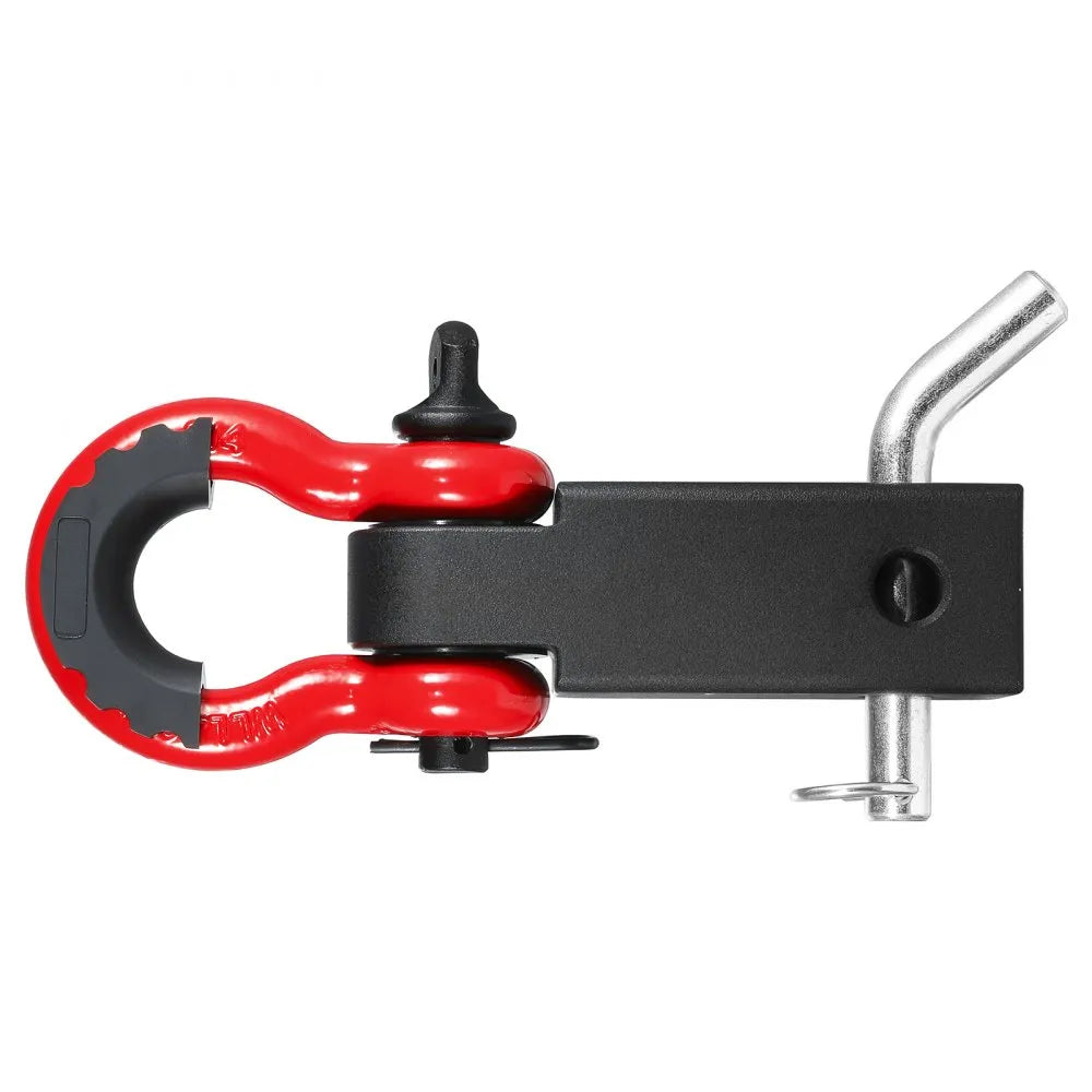 VEVOR Shackle Hitch Receiver, Fits 2" Receivers, 52900 lbs Breaking Strength, D Ring Shackle with Trailer Hitch Lock Pin, Heavy Duty Towing Accessories for Trucks, Jeeps, Off-Road Vehicle Recovery