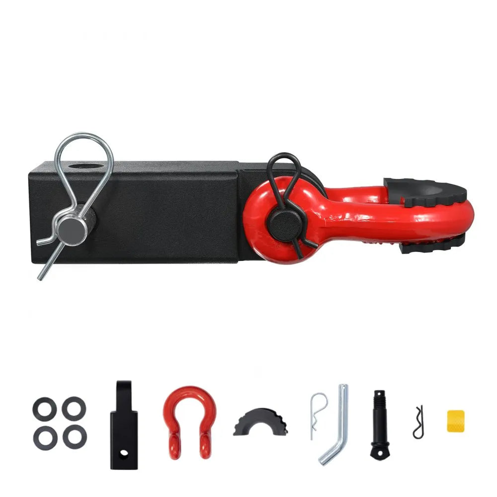 VEVOR Shackle Hitch Receiver, Fits 2" Receivers, 52900 lbs Breaking Strength, D Ring Shackle with Trailer Hitch Lock Pin, Heavy Duty Towing Accessories for Trucks, Jeeps, Off-Road Vehicle Recovery