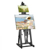 VEVOR Studio H-Frame Easel, Holds Canvas Art up to 77", Beechwood Artists Easel for Painting with Bottom Tray, Double Canvas Position, 22 lbs Load Capacity Studio Easel, Adjustable Art Painting Easel