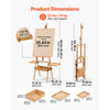 VEVOR Studio H-Frame Easel Holds Canvas Up to 35.43" Solid Beech Wood Frame, For Artists Painting, Adjustable Height & Angle, Multi-Function Wooden Art Easel with Storage Box & Trays, Natural Color