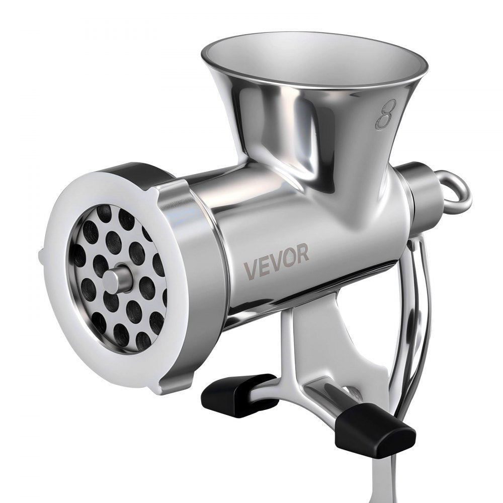 VEVOR Manual Meat Grinder, 304 Stainless Steel Hand Crank Meat Mincer with Steel Table Clamp, Sausage Stuffer with 2 Cutting Plates & Sausage Tube, Food Grinder for Beef Chili Pork Kitchen Tabletop