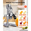VEVOR Manual Citrus Juicer, 15" Tall Hand Press Orange Juicer, Manual Fresh Juice Extractor for Lemon Pomegranate Grapefruit, Heavy-Duty Cast Iron, Easy to Clean, Home & Commercial Use, Silver Gray