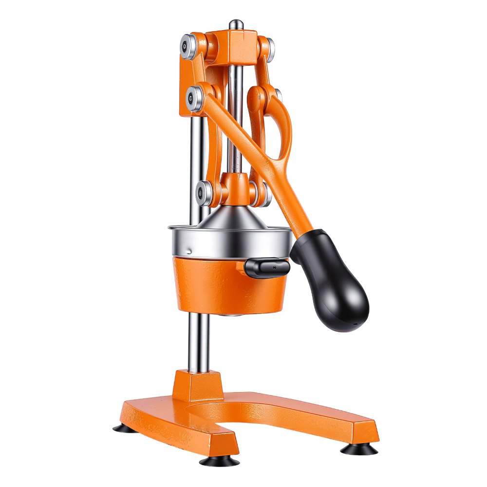 VEVOR Manual Citrus Juicer, 15" Tall Hand Press Orange Juicer, Manual Fresh Juice Extractor for Lemon Pomegranate Grapefruit, Heavy-Duty Cast Iron, Easy to Clean, Home & Commercial Use, Orange