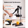 VEVOR Manual Citrus Juicer, 19" Tall Hand Press Oranges Juicer, Manual Fresh Juice Extractor for Lemon Pomegranate Grapefruit, Heavy-Duty Cast Iron, Easy to Clean, Home & Commercial Use, Black