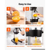 VEVOR Manual Citrus Juicer, 19" Tall Hand Press Oranges Juicer, Manual Fresh Juice Extractor for Lemon Pomegranate Grapefruit, Heavy-Duty Cast Iron, Easy to Clean, Home & Commercial Use, Black