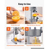 VEVOR Manual Citrus Juicer, 19" Tall Hand Press Orange Juicer, Manual Fresh Juice Extractor for Lemon Pomegranate Grapefruit, Heavy-Duty Cast Iron, Easy to Clean, Home & Commercial Use, Silver Gray