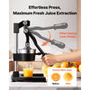 VEVOR Manual Citrus Juicer, 15" Tall Hand Press Oranges Juicer, Manual Fresh Juice Extractor for Lemon Pomegranate Grapefruit, Heavy-Duty Cast Iron, Easy to Clean, Home & Commercial Use, Black