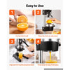 VEVOR Manual Citrus Juicer, 15" Tall Hand Press Oranges Juicer, Manual Fresh Juice Extractor for Lemon Pomegranate Grapefruit, Heavy-Duty Cast Iron, Easy to Clean, Home & Commercial Use, Black