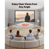 VEVOR Projector Screen with Stand, 100 Inch 160° Wide Angle Indoor Outdoor Projection Screen, 16:9 4K HD Wrinkleless Portable Dual-Tripod Screens with Carry Bag, for Movie Home Theater Presentation