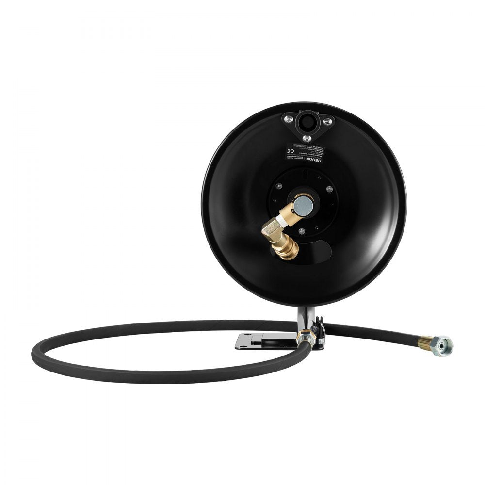 VEVOR Pressure Washer Hose Reel, 50 ft x 3/8 inch Heavy-Duty Steel Bracket-Mounted Pressure Hose Reel, Wall/Floor/Truck Mount, 4000PSI Max, Manual Power Hand Crank for Car/Floor Washing,Garden