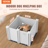 VEVOR Dog Whelping Box, 28.3 x 28.3 x 18.1in Whelping Box for Dogs and Puppies, Whelping Pen for Puppies, Dog Birthing Box with Rails and Washable Pee Pad, Whelping Box for Small Breed Dogs, White