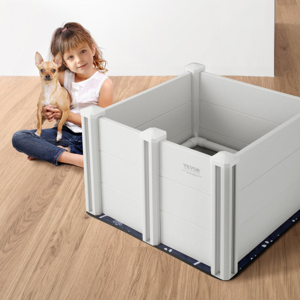 VEVOR Dog Whelping Box, 28.3 x 28.3 x 18.1in Whelping Box for Dogs and Puppies, Whelping Pen for Puppies, Dog Birthing Box with Rails and Washable Pee Pad, Whelping Box for Small Breed Dogs, White