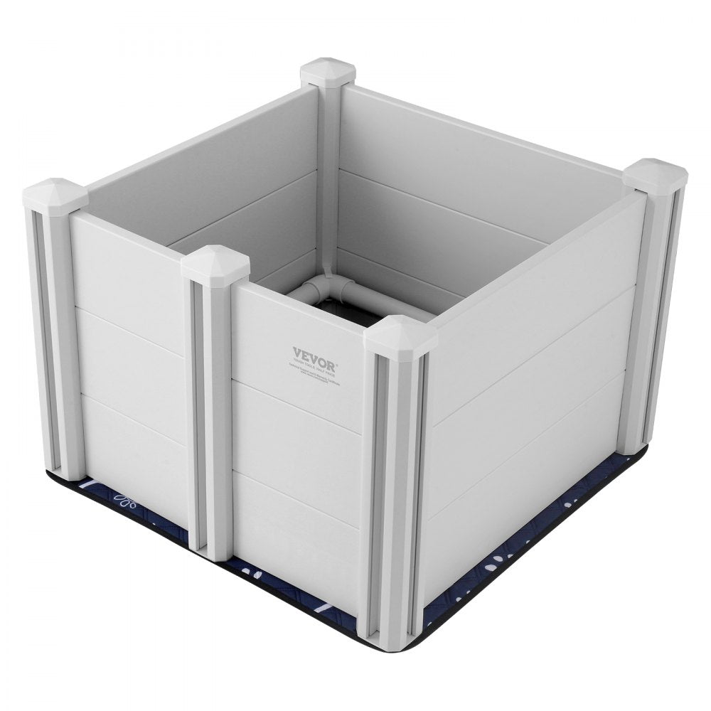 VEVOR Dog Whelping Box, 28.3 x 28.3 x 18.1in Whelping Box for Dogs and Puppies, Whelping Pen for Puppies, Dog Birthing Box with Rails and Washable Pee Pad, Whelping Box for Small Breed Dogs, White