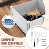 VEVOR Dog Whelping Box, 38.6 x 38.6 x 18.1in Whelping Box for Dogs and Puppies, Whelping Pen for Puppies, Dog Birthing Box with Rails and Washable Pee Pad, Whelping Box for Medium Breed Dogs, White