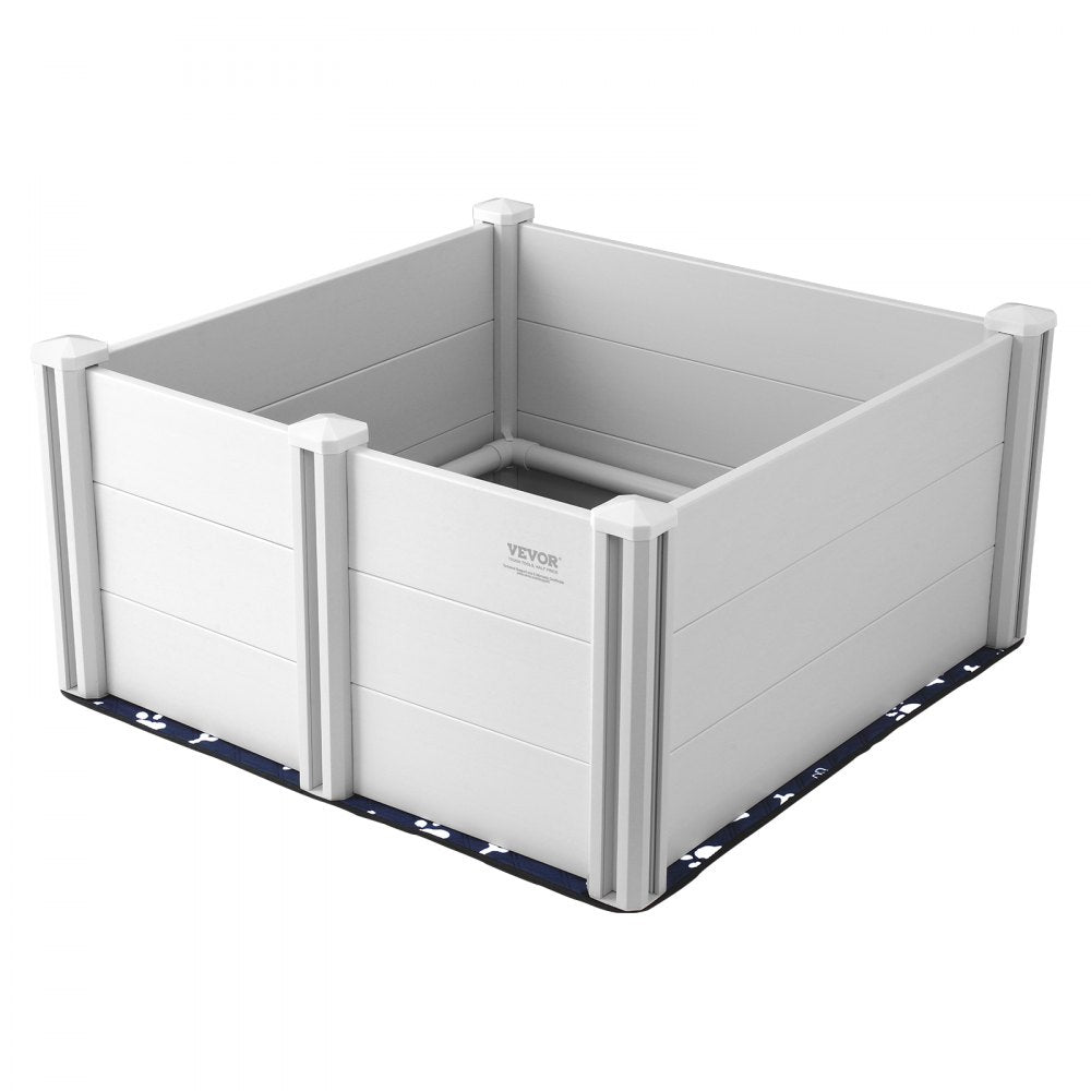 VEVOR Dog Whelping Box, 38.6 x 38.6 x 18.1in Whelping Box for Dogs and Puppies, Whelping Pen for Puppies, Dog Birthing Box with Rails and Washable Pee Pad, Whelping Box for Medium Breed Dogs, White