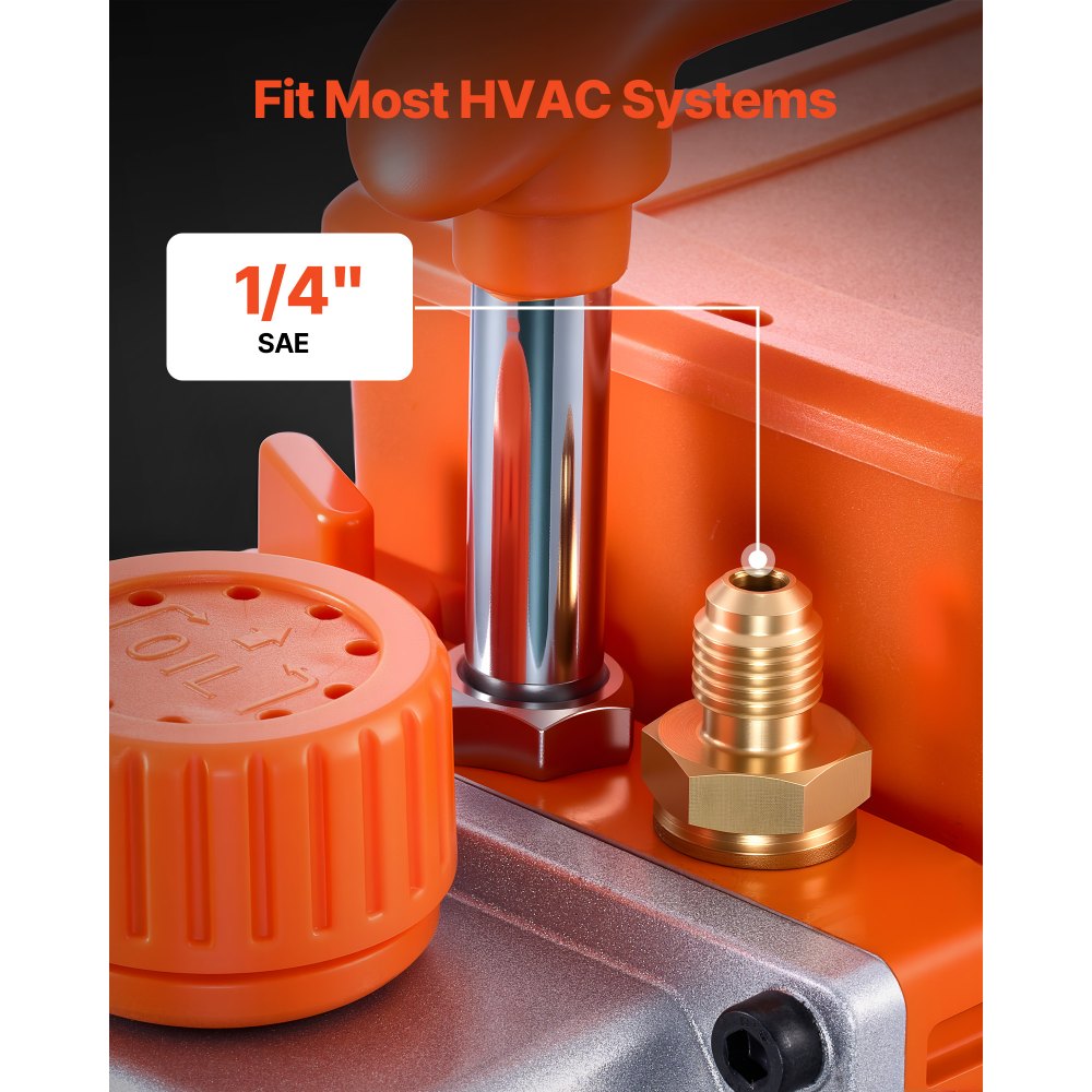VEVOR AC Vacuum Pump and Gauge Set, 4.5 CFM 1/3 HP, Single Stage Rotary Vane HVAC Vacuum Pump, A/C Manifold Gauge Kit, for R134a R22 R410a R1234YF R32, with Carry Bag, for Auto HVAC Air Conditioning
