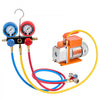 VEVOR AC Vacuum Pump and Gauge Set, 3.5 CFM 1/4 HP, Single Stage Rotary Vane HVAC Vacuum Pump, A/C Manifold Gauge Kit, for R134a R22 R410a R1234YF R32, with Carry Bag, for Auto HVAC Air Conditioning