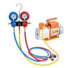 VEVOR AC Vacuum Pump and Gauge Set, 7 CFM 3/4 HP, Two Stage Rotary Vane HVAC Vacuum Pump, A/C Manifold Gauge Kit, for R134a R22 R410a, with Leak Detector Carry Bag Hose, for Auto HVAC Air Conditioning