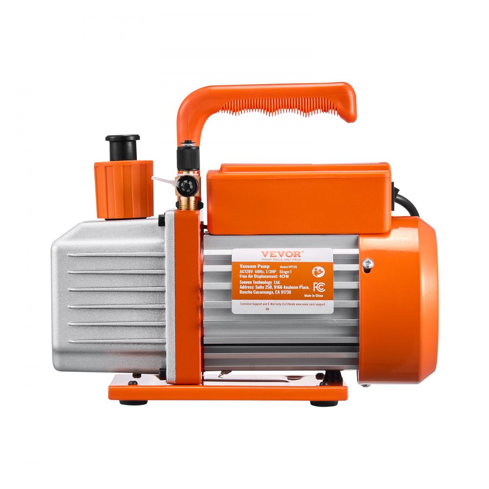 VEVOR Vacuum Pump, 4 CFM, HVAC Single Stage Rotary Vane Vacuum Pump, for R134a R22 R410a Systems, Auto AC Vacuum Pump Kit with Oil Bottle, for Automotive Air Conditioner Maintenance Resin Degassing
