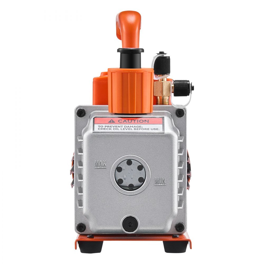 VEVOR Vacuum Pump, 4 CFM, HVAC Single Stage Rotary Vane Vacuum Pump, for R134a R22 R410a Systems, Auto AC Vacuum Pump Kit with Oil Bottle, for Automotive Air Conditioner Maintenance Resin Degassing