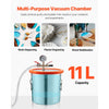 VEVOR 3 Gallon Vacuum Chamber with Pump, 3.5 CFM, Stainless Steel Degassing Chamber Kit, Single Stage Vacuum Pump, Tempered Glass Lid, 4.92 ft Hose, Oil, for Stabilizing Wood Degassing Silicone Resin