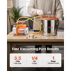VEVOR 3 Gallon Vacuum Chamber with Pump, 3.5 CFM, Single Stage Vacuum Pump, Stainless Steel Degassing Chamber Kit with Tempered Glass Lid, 5 ft Hose, for Stabilizing Wood Degassing Silicone Resin