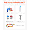 VEVOR 3.5 CFM AC Vacuum Pump and Gauge Set, Single Stage Rotary Vane HVAC Air Vacuum Pump, A/C Refrigerant Manifold Gauge Kit, with Hoses, Air Conditioning Refrigeration for R134a, R12, R22, R502a
