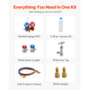VEVOR 3.5 CFM AC Vacuum Pump and Gauge Set, Single Stage Rotary Vane HVAC Air Vacuum Pump, A/C Refrigerant Manifold Gauge Kit, with Hoses, for R134a, R12, R22, R502a, R410A, R404, R407C Refrigerants