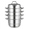 VEVOR Steamer Pot 11in/28cm, 5 Tier Steamer Pot for Cooking with 8.5QT Stock Pot, 3 Vegetable Steamers & 2 Steaming Trays, Food-Grade 304 Stainless Steel Food Steamer Cookware for Gas Electric Stove