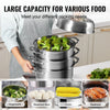 VEVOR Steamer Pot 11.8in/30cm, 5 Tier Steamer Pot for Cooking with 10QT Stock Pot, 3 Vegetable Steamers & 2 Steaming Trays, Food-Grade 304 Stainless Steel Food Steamer Cookware for Gas Electric Stove